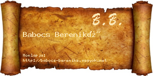 Babocs Bereniké névjegykártya